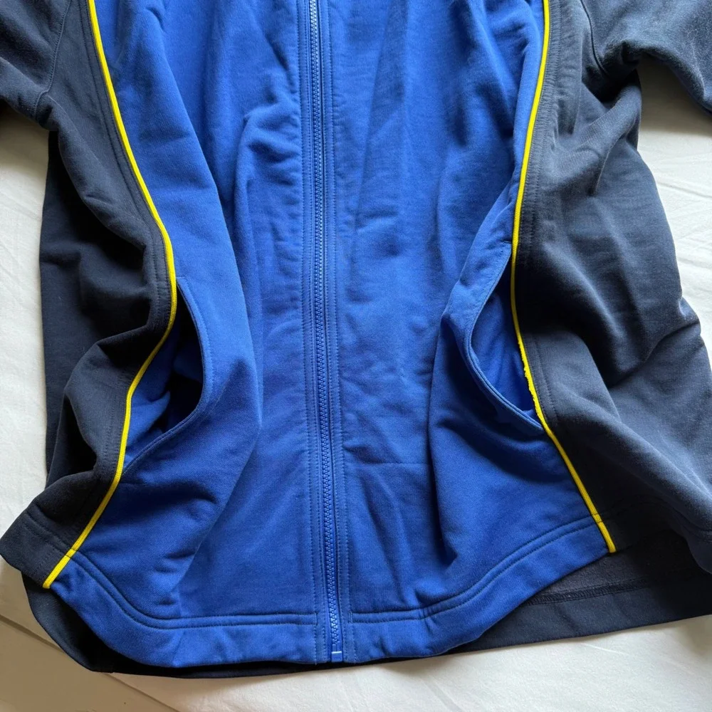 90s Nike Basketball Track Jacket Navy Blue Yellow Piping XL VTG Retro Throwback
